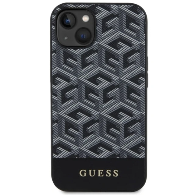Чохол Guess GCube Stripes для iPhone 14 | 13 Black with MagSafe (GUHMP14SHGCFSEK)