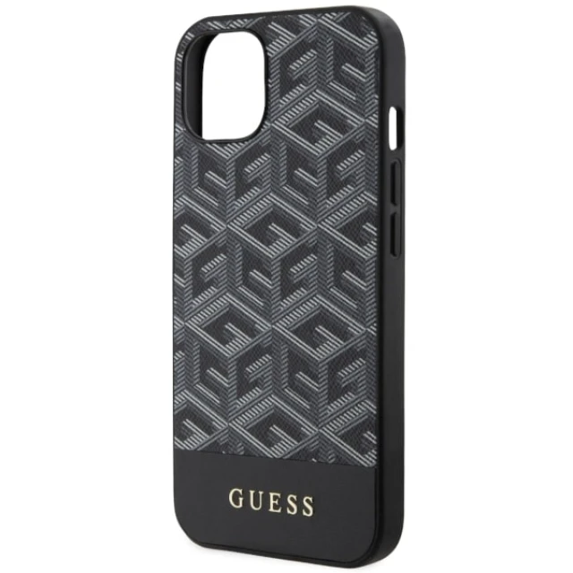 Чохол Guess GCube Stripes для iPhone 14 | 13 Black with MagSafe (GUHMP14SHGCFSEK)