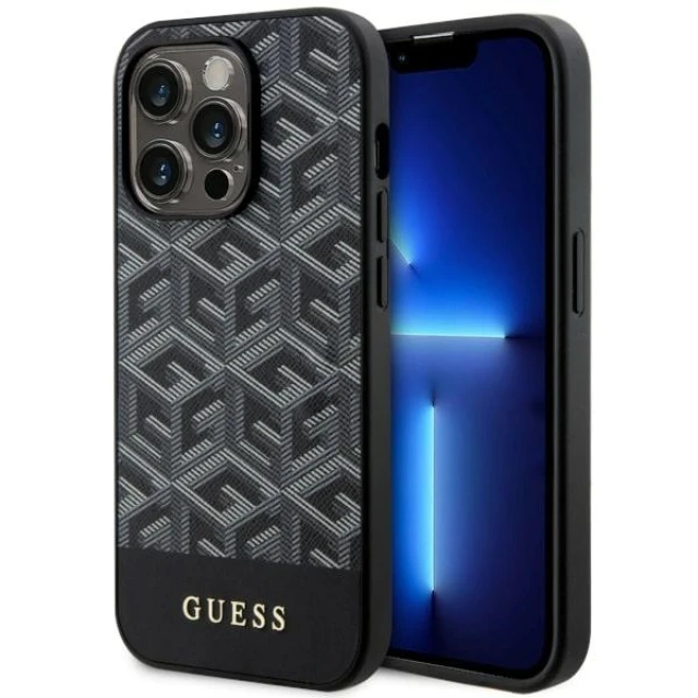 Чохол Guess GCube Stripes для iPhone 14 Pro Max Black with MagSafe (GUHMP14LHGCFSEK)