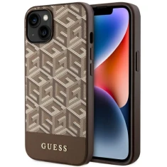 Чохол Guess GCube Stripes для iPhone 14 | 13 Brown with MagSafe (GUHMP14SHGCFSEW)