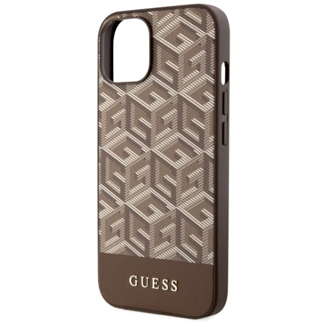 Чохол Guess GCube Stripes для iPhone 14 Plus Brown with MagSafe (GUHMP14MHGCFSEW)