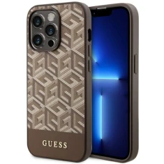 Чехол Guess GCube Stripes для iPhone 14 Pro Brown with MagSafe (GUHMP14LHGCFSEW)