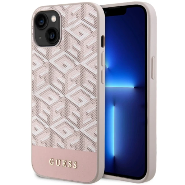 Чохол Guess GCube Stripes для iPhone 14 Plus Pink with MagSafe (GUHMP14MHGCFSEP)