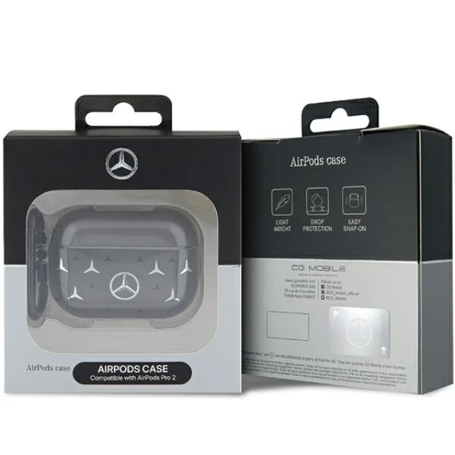 Чохол Mercedes Large Star Pattern для AirPods Pro 2 Black (MEAP28DPMGS)