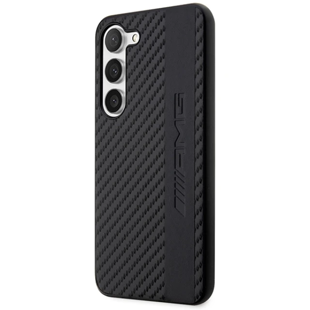 Чехол Mercedes для Samsung Galaxy S23 S911 Carbon Stripe&Embossed Black (AMHCS23SBLSCA)