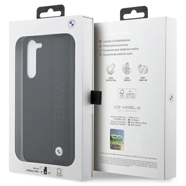 Чохол BMW для Samsung Galaxy S23 Plus S916 Leather Textured and Stripe Black (BMHCS23M22RDPK)