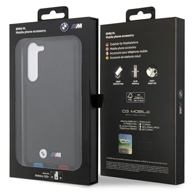 Чохол BMW для Samsung Galaxy S23 Plus S916 Leather Stamp Tricolor Black (BMHCS23M22PTDK)