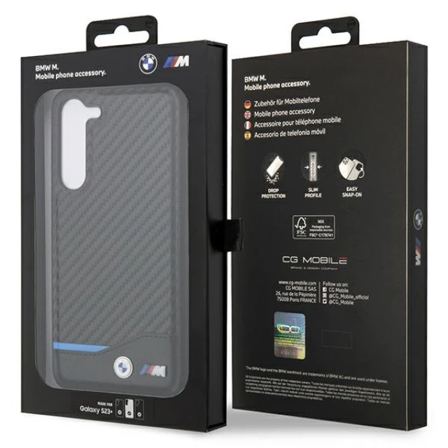 Чохол BMW для Samsung Galaxy S23 Plus S916 Leather Carbon Black (BMHCS23M22NBCK)