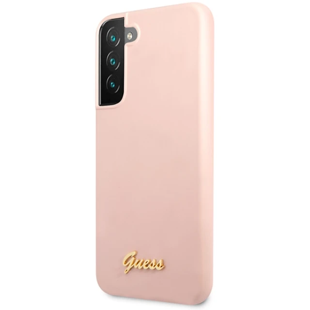 Чохол Guess Silicone Script Metal Logo для Samsung Galaxy S23 Plus Pink (GUHCS23MLSLMGPP)