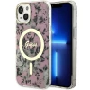Чохол Guess Flower для iPhone 14 | 13 Pink with MagSafe (GUHMP14SHCFWSP)