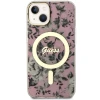 Чохол Guess Flower для iPhone 14 | 13 Pink with MagSafe (GUHMP14SHCFWSP)
