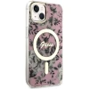Чохол Guess Flower для iPhone 14 | 13 Pink with MagSafe (GUHMP14SHCFWSP)