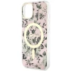 Чохол Guess Flower для iPhone 14 | 13 Pink with MagSafe (GUHMP14SHCFWSP)