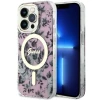 Чехол Guess Flower для iPhone 14 Pro Pink with MagSafe (GUHMP14LHCFWSP)