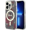 Чехол Guess Flower для iPhone 14 Pro Khaki with MagSafe (GUHMP14LHCFWSA)