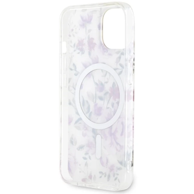 Чохол Guess Flower для iPhone 14 | 13 Transparent with MagSafe (GUHMP14SHCFWST)