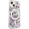 Чохол Guess Flower для iPhone 14 Plus Transparent with MagSafe (GUHMP14MHCFWST)
