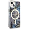 Чохол Guess Leopard для iPhone 14 | 13 Blue with MagSafe (GUHMP14SHLEOPWB)