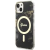 Чохол Guess Golden Marble для iPhone 14 | 13 Black with MagSafe (GUHMP14SHTMRSK)