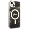 Чохол Guess Golden Marble для iPhone 14 | 13 Black with MagSafe (GUHMP14SHTMRSK)