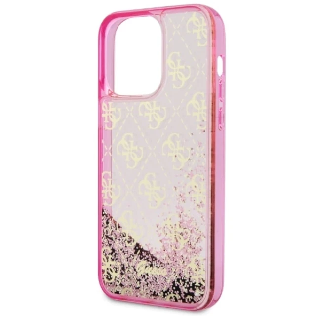 Чохол Guess Liquid Glitter 4G Transculent для iPhone 14 Pro Pink (GUHCP14LLC4PSGP)