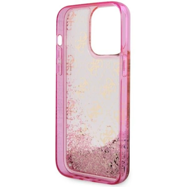 Чохол Guess Liquid Glitter 4G Transculent для iPhone 14 Pro Pink (GUHCP14LLC4PSGP)