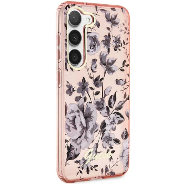 Чохол Guess Flower Collection для Samsung Galaxy S23 Plus S916 Pink (GUHCS23MHCFWSP)