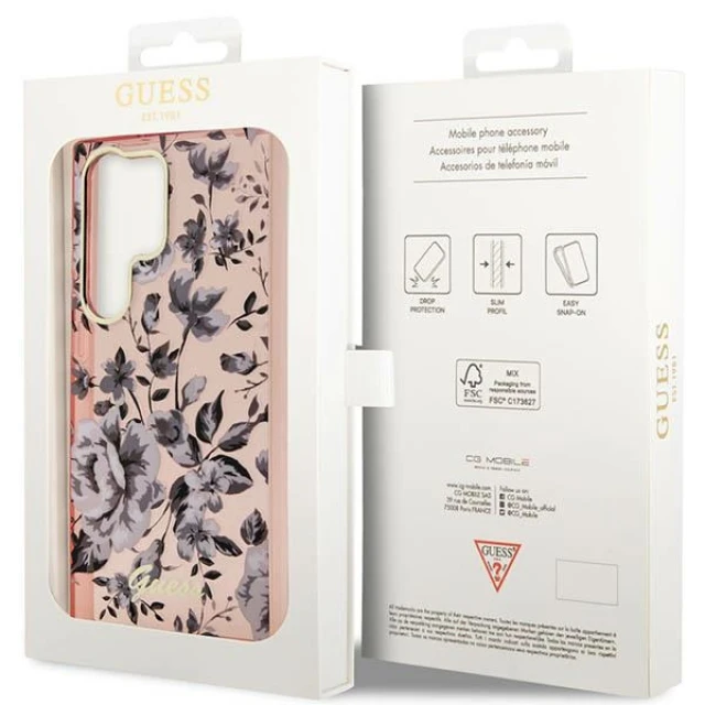 Чохол Guess Flower Collection для Samsung Galaxy S23 Ultra S918 Pink (GUHCS23LHCFWSP)