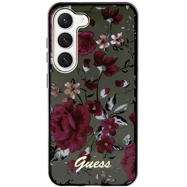 Чехол Guess Flower Collection для Samsung Galaxy S23 Plus S916 Khaki (GUHCS23MHCFWSA)