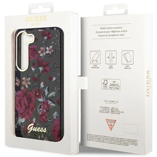 Чехол Guess Flower Collection для Samsung Galaxy S23 Plus S916 Khaki (GUHCS23MHCFWSA)