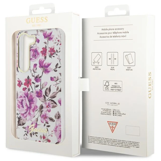 Чохол Guess Flower Collection для Samsung Galaxy S23 S911 White (GUHCS23SHCFWST)
