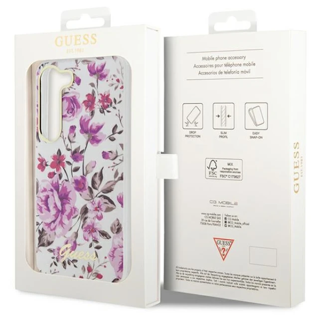 Чохол Guess Flower Collection для Samsung Galaxy S23 Plus S916 White (GUHCS23MHCFWST)