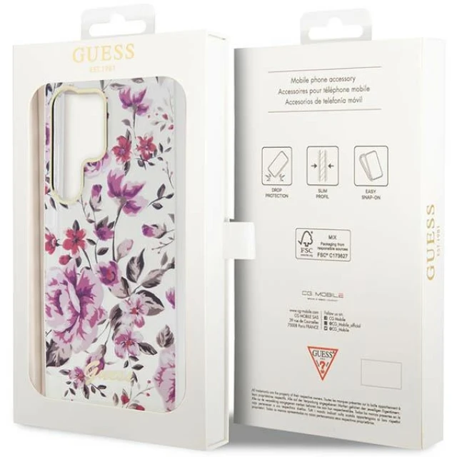 Чохол Guess Flower Collection для Samsung Galaxy S23 Ultra S918 White (GUHCS23LHCFWST)