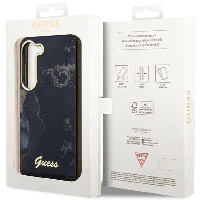 Чохол Guess Golden Marble Collection для Samsung Galaxy S23 Plus S916 Black (GUHCS23MHTMRSK)