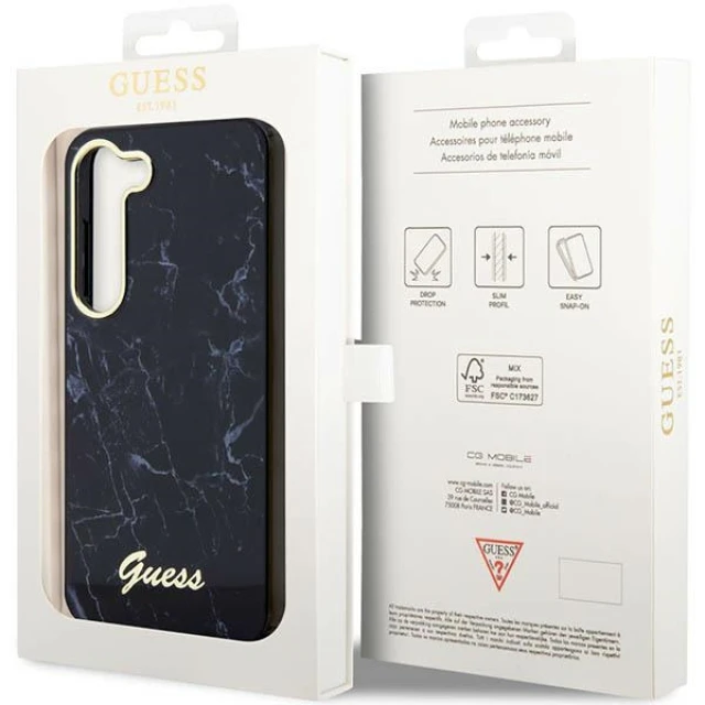 Чохол Guess Marble для Samsung Galaxy S23 Plus S916 Black (GUHCS23MPCUMAK)