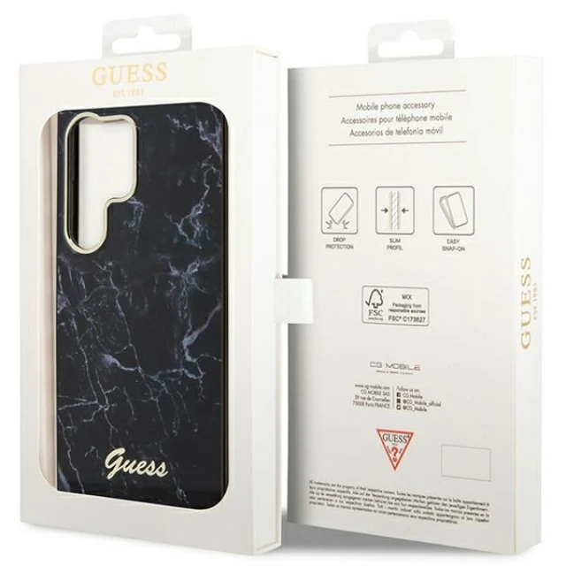 Чохол Guess Marble для Samsung Galaxy S23 Ultra S918 Black (GUHCS23LPCUMAK)