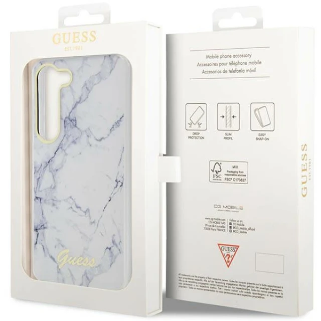 Чохол Guess Marble для Samsung Galaxy S23 S911 White (GUHCS23SPCUMAH)