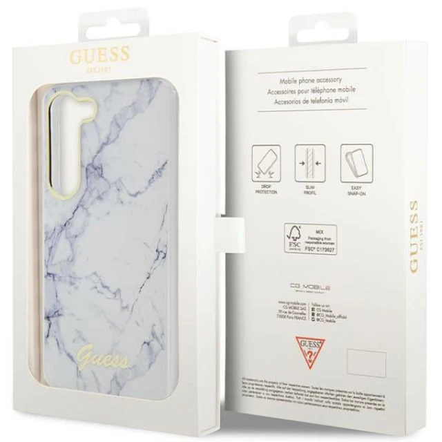 Чехол Guess Marble для Samsung Galaxy S23 Plus S916 White (GUHCS23MPCUMAH)