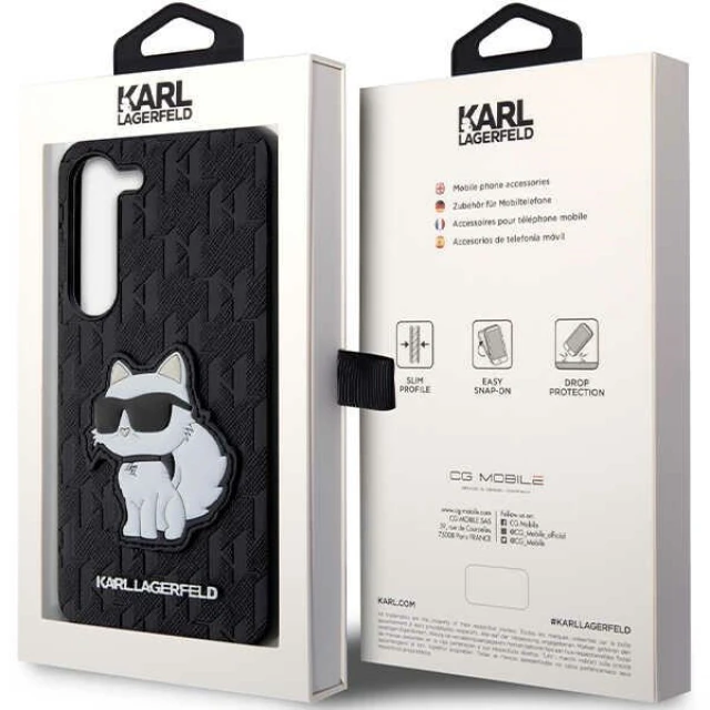 Чохол Karl Lagerfeld Saffiano Monogram Choupette для Samsung Galaxy S23 Plus S916 Black (KLHCS23MSAKLHCPK)