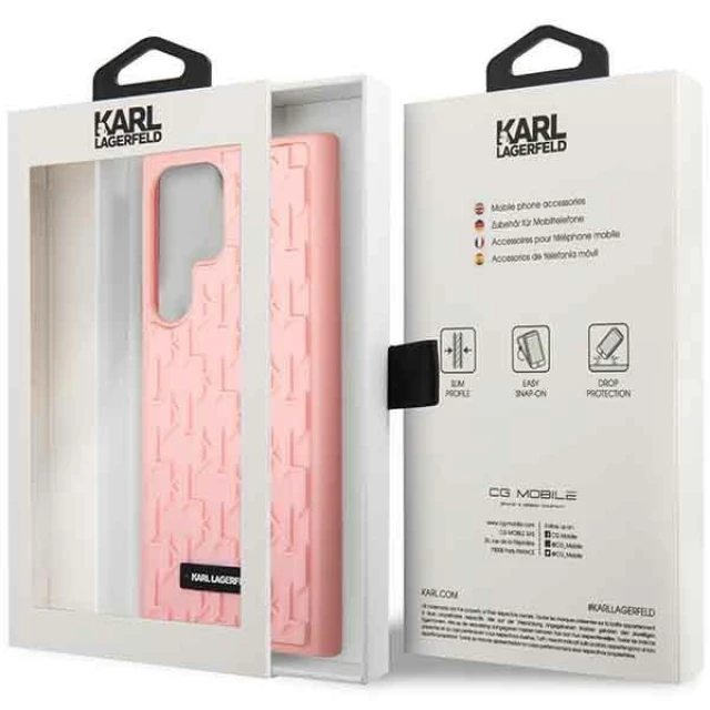 Чохол Karl Lagerfeld 3D Monogram для Samsung Galaxy S23 Ultra S918 Pink (KLHCS23LRUPKLPP)