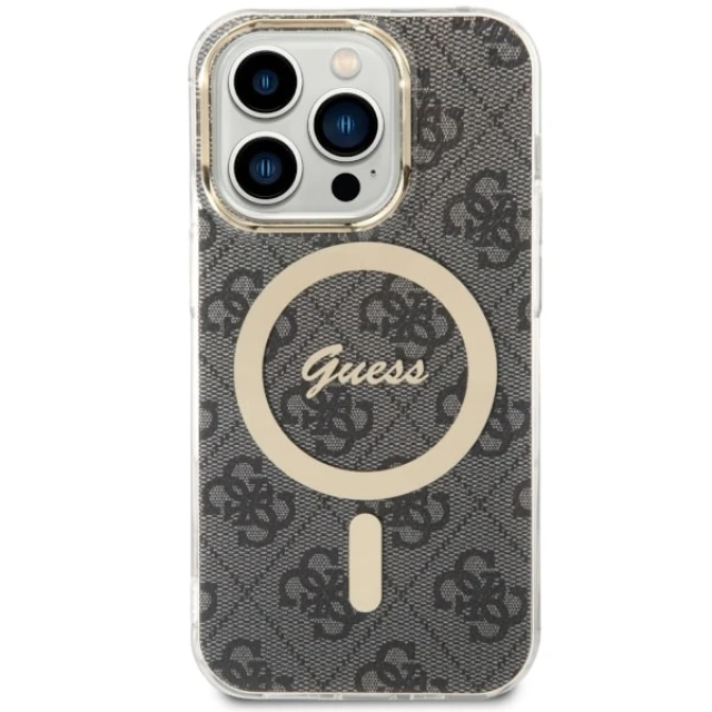 Чохол Guess 4G для iPhone 14 Pro Black with MagSafe (GUHMP14LH4STK)