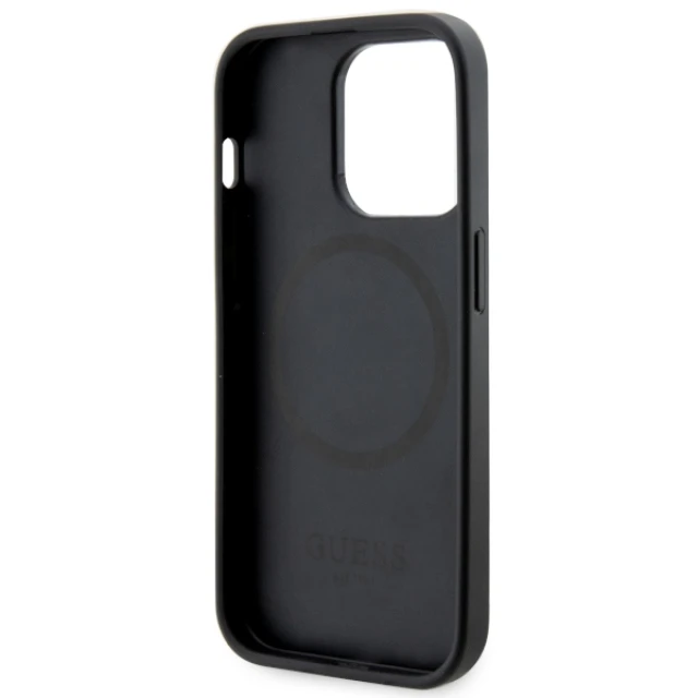 Чохол Guess 4G Printed Stripes для iPhone 14 Pro Black with MagSafe (GUHMP14LP4RPSK)