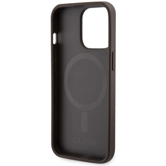 Чохол Guess 4G Printed Stripes для iPhone 13 Pro Max Brown with MagSafe (GUHMP13XP4RPSW)