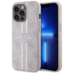 Чохол Guess 4G Printed Stripes для iPhone 13 Pro Pink with MagSafe (GUHMP13LP4RPSP)