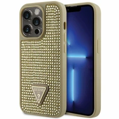 Чохол Guess Rhinestone Triangle для iPhone 14 Pro Gold (GUHCP14LHDGTPD)