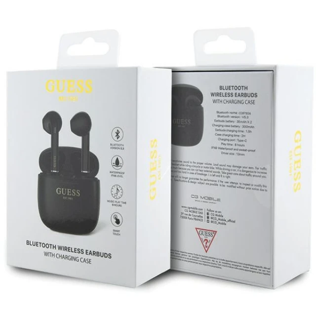 Бездротові навушники Guess Classic EST Logo Black (GUTWST26PSK)