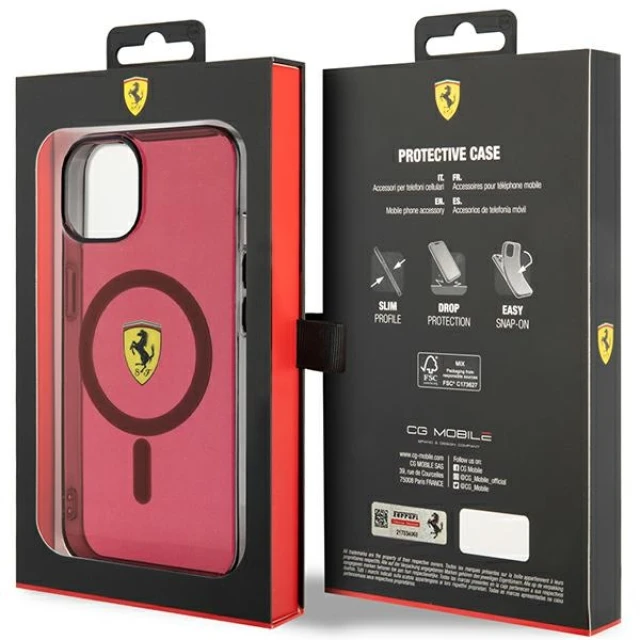 Чохол Ferrari Translucent для iPhone 14 | 13 Red with MagSafe (FEHMP14SURKR)