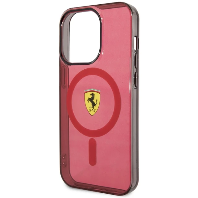 Чохол Ferrari Translucent для iPhone 14 Pro Red with MagSafe (FEHMP14LURKR)