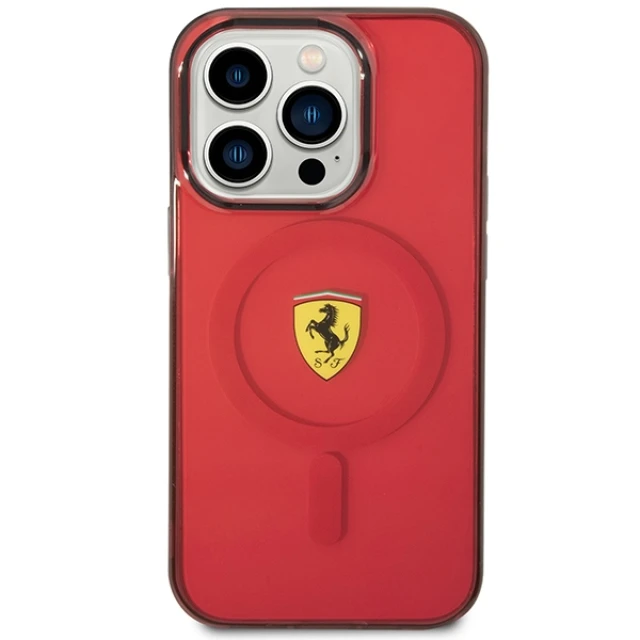 Чохол Ferrari Translucent для iPhone 14 Pro Max Red with MagSafe (FEHMP14XURKR)