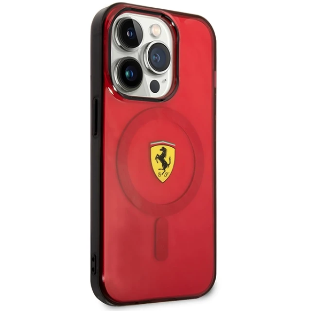 Чохол Ferrari Translucent для iPhone 14 Pro Max Red with MagSafe (FEHMP14XURKR)